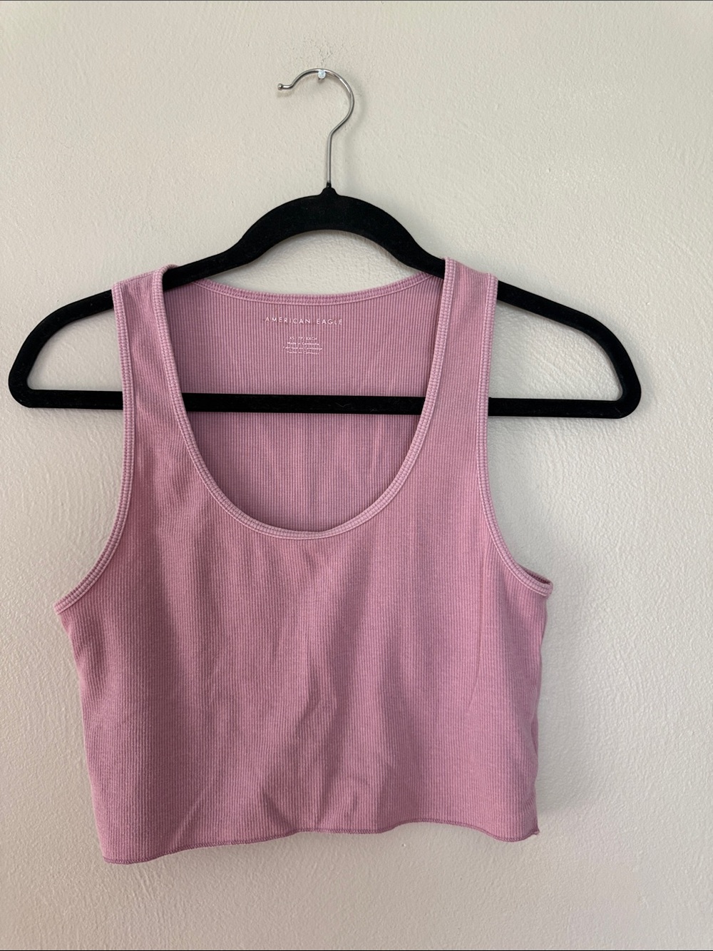 American Eagle Outfitters Mauve Ribbed Scoop Neck Crop Tank XS